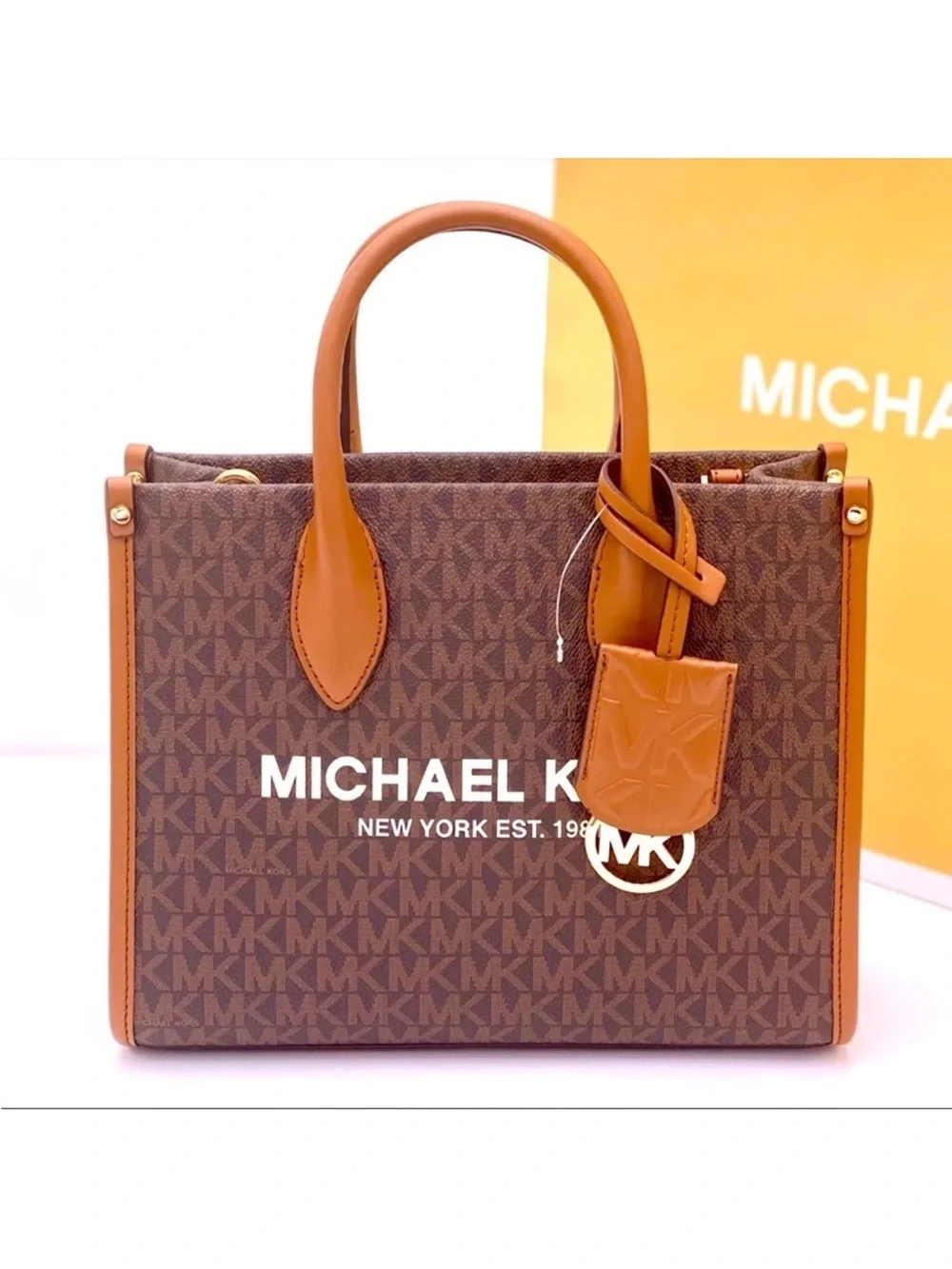 New Michael Kors Mirella Small Crossbody Tote Bag Brown